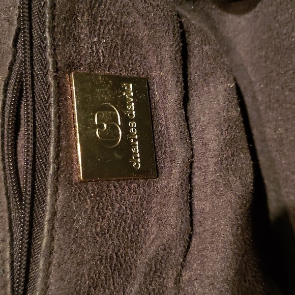 Charles David Designer Vintage Black Leather Hobo Shoulder Bag Handbag XL Used - Picture 8 of 17